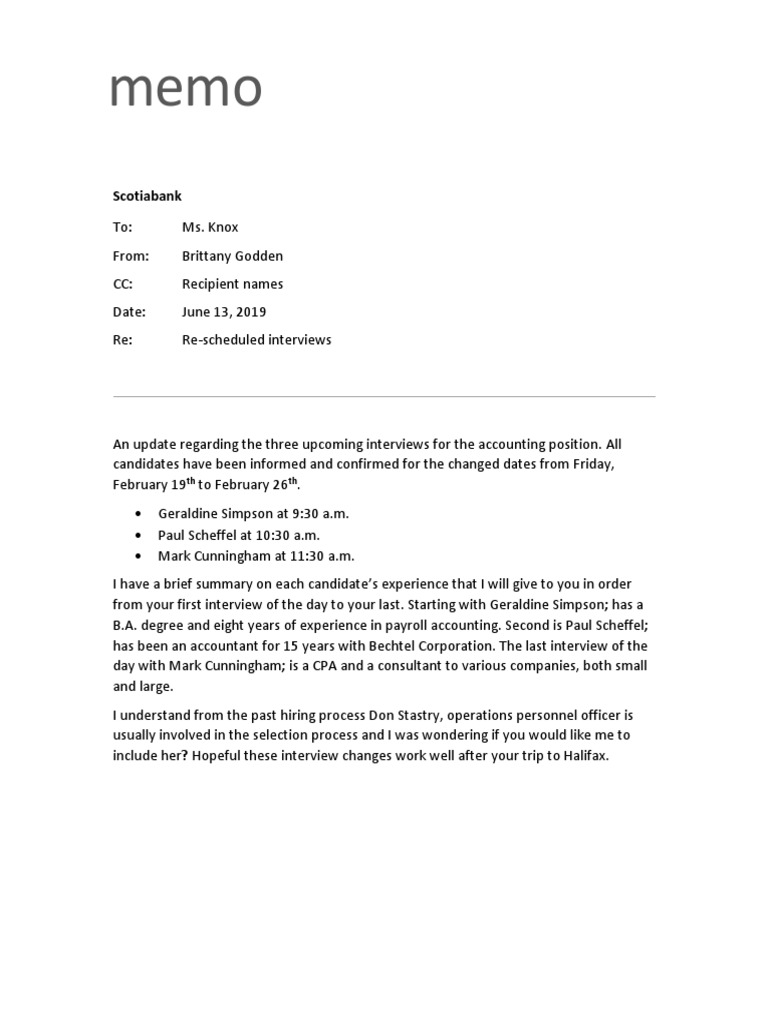 Memo | PDF