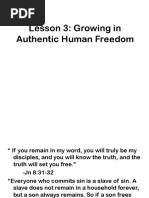 Lesson 3: Growing in Authentic Human Freedom