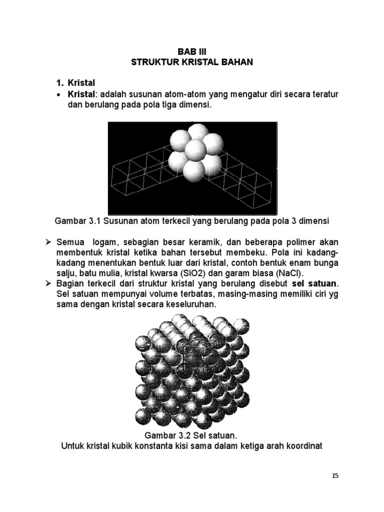 Struktur Kristal dan Jenis Sel Satuan | PDF