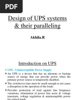 Design of UPS Systems & Their Paralleling: Akhila.R