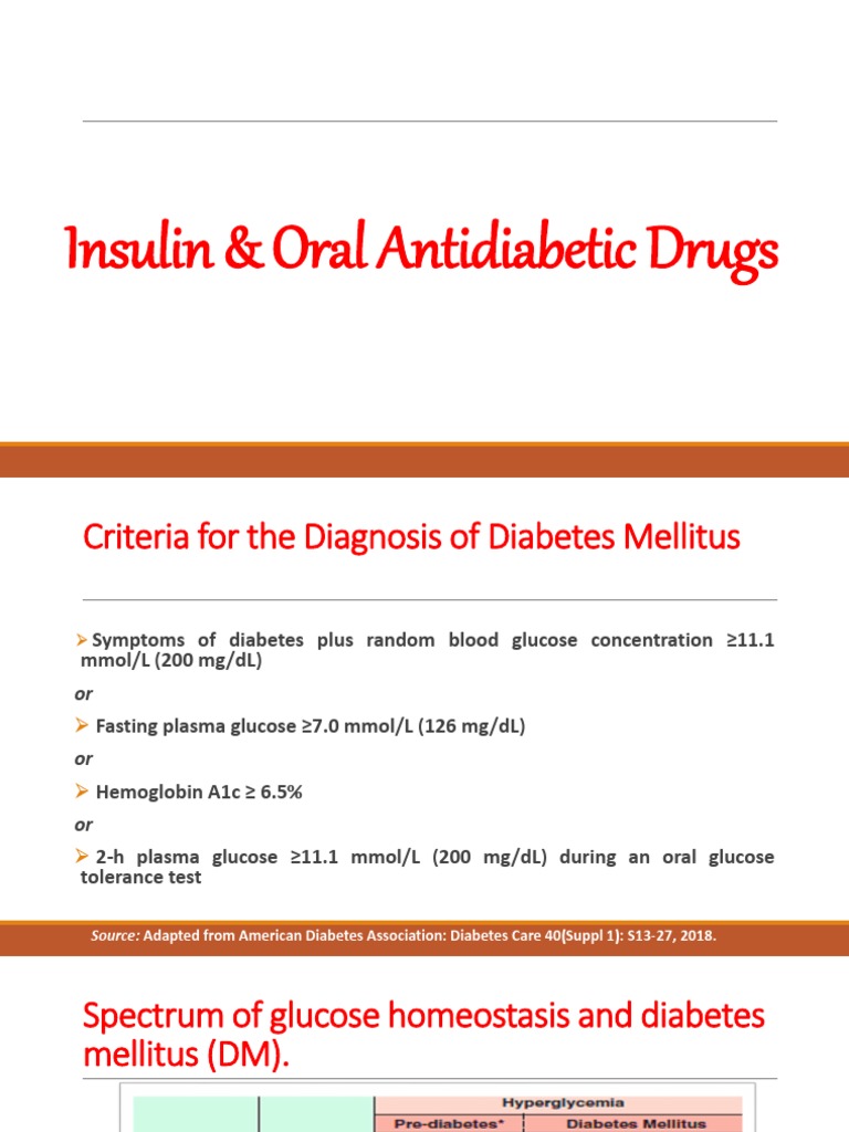 Insulin & Oral Antidiabetic Drugs | PDF | Insulin | Diabetes Mellitus ...