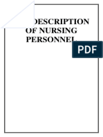 Job Description of Nursing Personnel