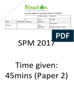 SPM 2017 Time Given: 45mins (Paper 2)