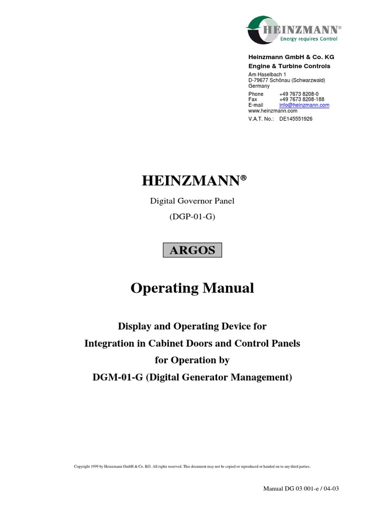 DG 03 001-E 04-03 ARGOS | PDF | Parameter (Computer Programming) | Sensor