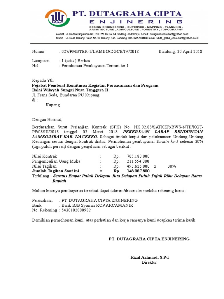 Surat Permohonan Termin Pdf