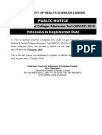 Public Notice: Extension in Registration Date