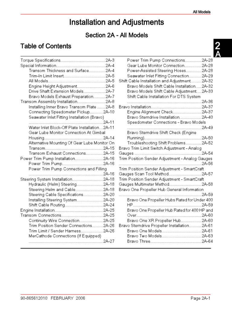 Mercruiser Installation and Adjustment PDF Nut (Hardware) Propeller