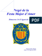 Pregó de La Festa Major D'amer (14-8-19) - Josep Loredo I Moner