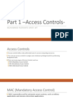 Part 1 - Access Controls-: Muhammad Rudyanto Arief, MT