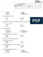 Lista de Exercícios 1 - Decimal, Binários, Octadecimal