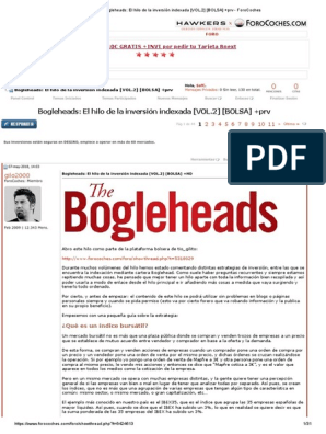 Conmoción querido Pertenece Bogleheads - El Hilo de La Inversión Indexada (VOL.2) (BOLSA) +PRV -  ForoCoches | PDF | Fondo de inversion | Renta Fija