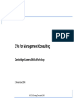 Cvs For Management Consulting: Cambridge Careers Skills Workshop