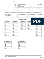 Answer Sheet: English For Chefs R & W-2019