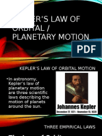 Kepler'S Law of Orbital / Planetary Motion