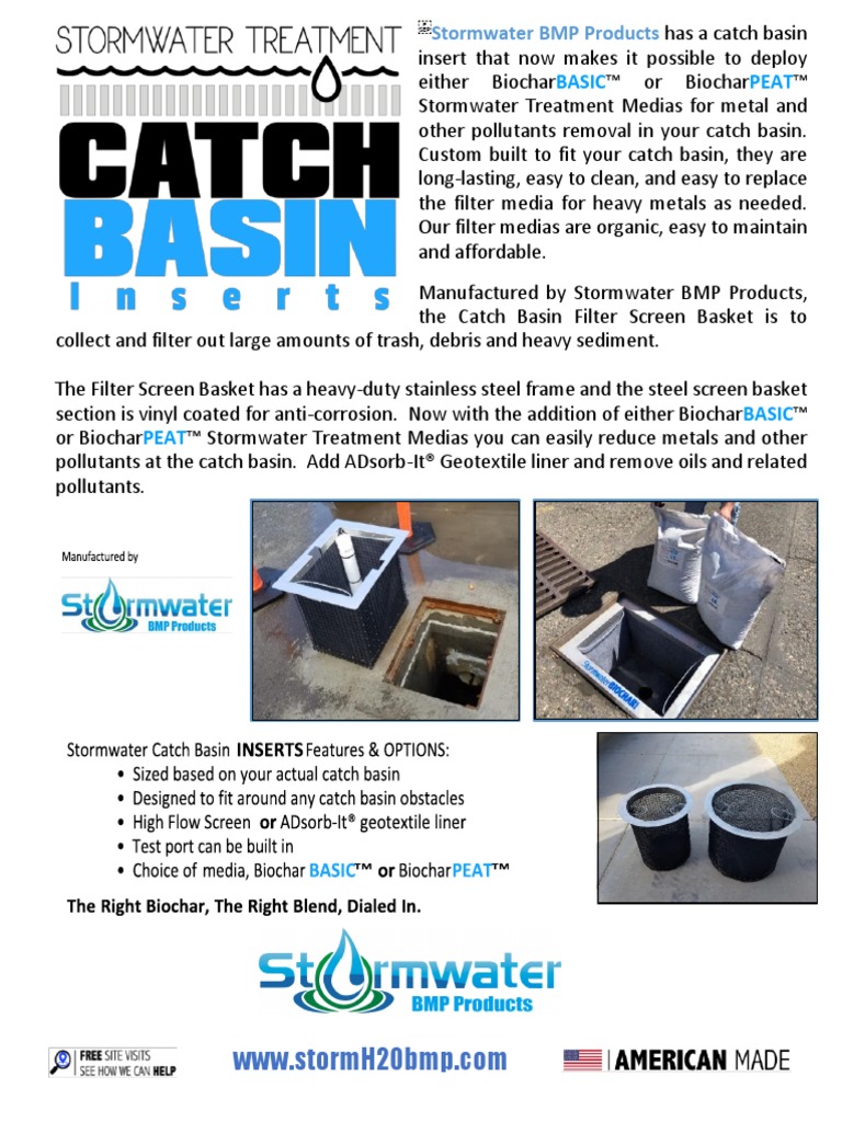 Catch Basin Filter Brochure Stormwater Biochar 1 | PDF