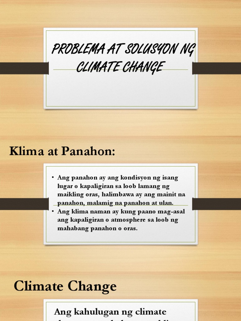 Suliranin At Epekto Ng Climate Change Project Pdf