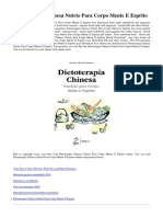 Dietoterapia Chinesa Nutrio para Corpo Mente E Esprito