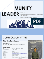 Community Leader: LKMM Dasar Universitas Muhammadiya Yogyakarta 28 Oktober 2015 Oleh: Rijal Maulana Haqim