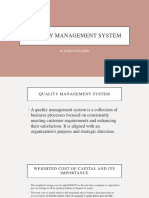 QUALITY MANAGEMENT SYSTEM COST OF CAPITAL