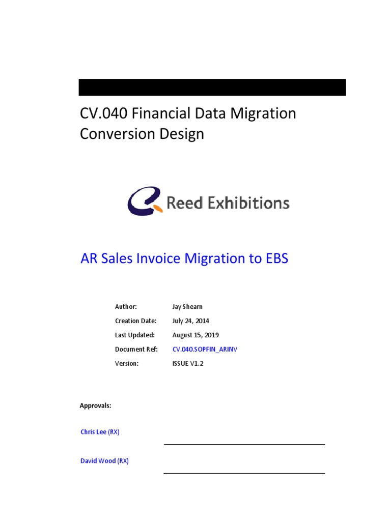 CV 040 RX AR Invoices Conversion PDF Invoice Financial Transaction