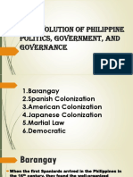 The Evolution of Philippine Politics, Government, and Governance