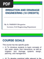 Irrigation and Drainage Engineering (10 Credits) : By: Ir. NAHAYO Déogratias Lecturer, Civil Engineering Department