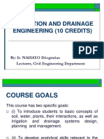 Irrigation and Drainage Engineering (10 Credits) : By: Ir. NAHAYO Déogratias Lecturer, Civil Engineering Department