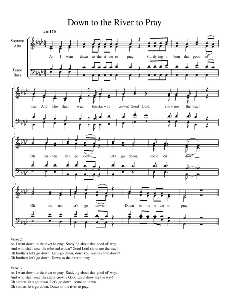 Down to the River to Pray SATB Compositions Choral Compositions