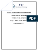 School of Information Technology& Engineering M.Tech Software Engineering Course Code: Swe 3001 Subject - Operating System