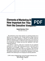 Elements of Marketing Strategy,: How Important Are They From The Executive Viewpoint?