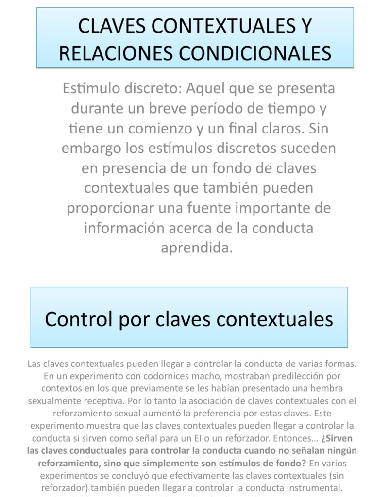 Claves Contextuales Y Relaciones Condicionales Claves Contextuales Y