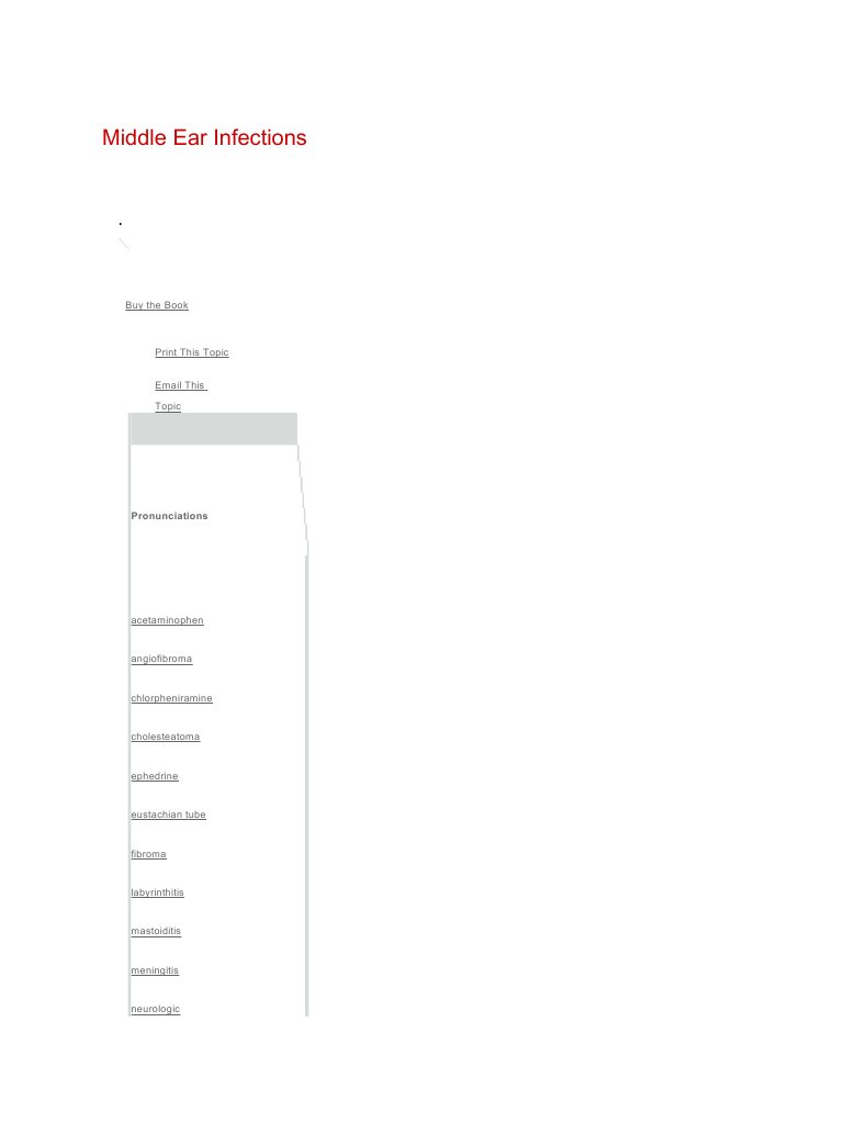 Middle Ear Infections: Buy The Book | PDF | Neurology | Otology