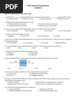 Science 8 Exam