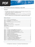 Steel Industry Executive Summary: July 2019: Highlights