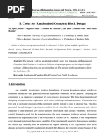 R Codes For Randomized Complete Block Design: International Journal of Information Science and System