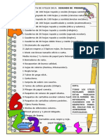 Lista de Utiles Escolares Grado Segundo 2019