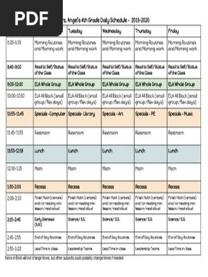 daily schedule