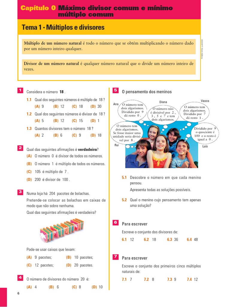 Multiplos e Divisores 5 Ano | PDF | Álgebra abstrata | Teoria dos