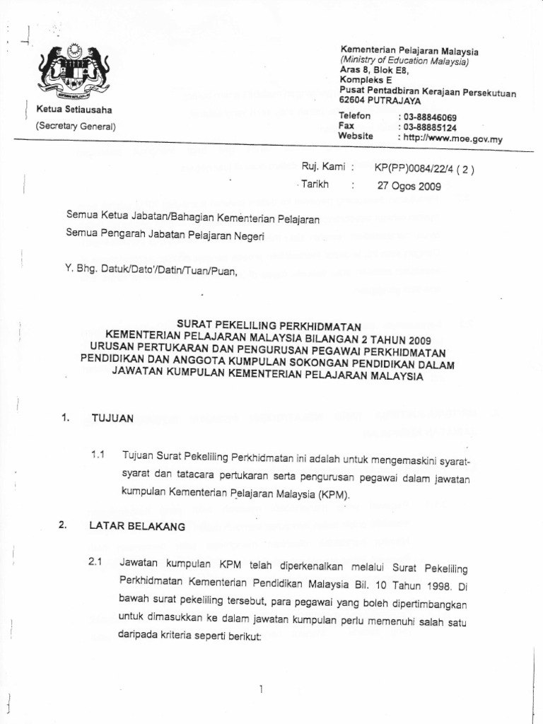 Surat Perkeliling Cuti Sakit Kementerian 1009 Pdf