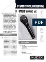 Audix OM3 Spec Sheet