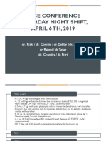 Case Conference Saturday Night Shift, APRIL 6 TH, 2019