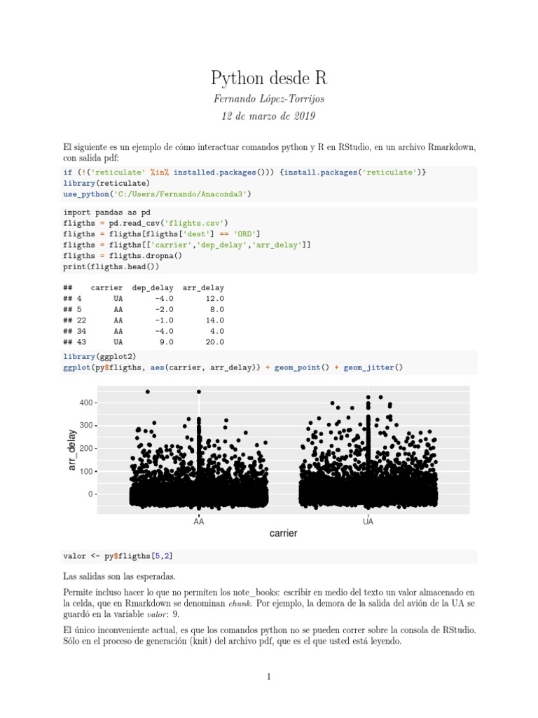 Interacción de Python y R con Reticulate | PDF