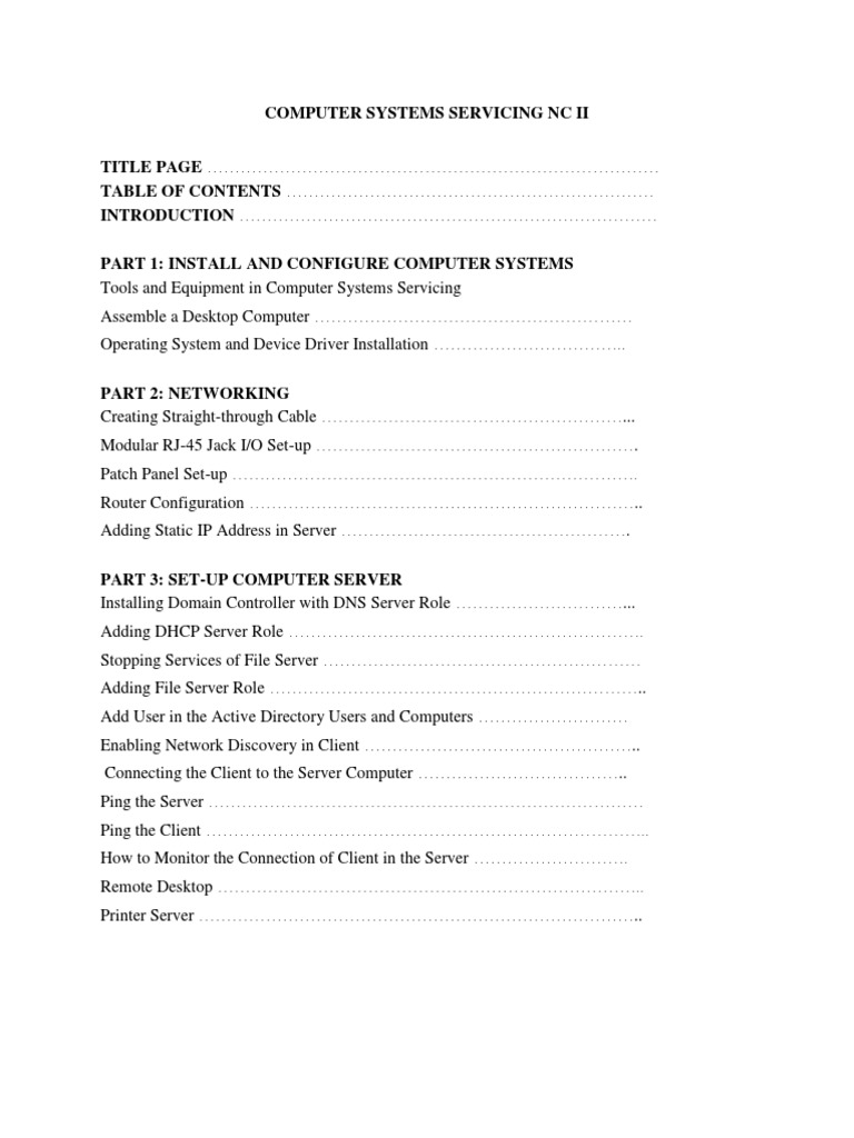 Computer Systems Servicing NC Ii | PDF | Games & Activities | Computers