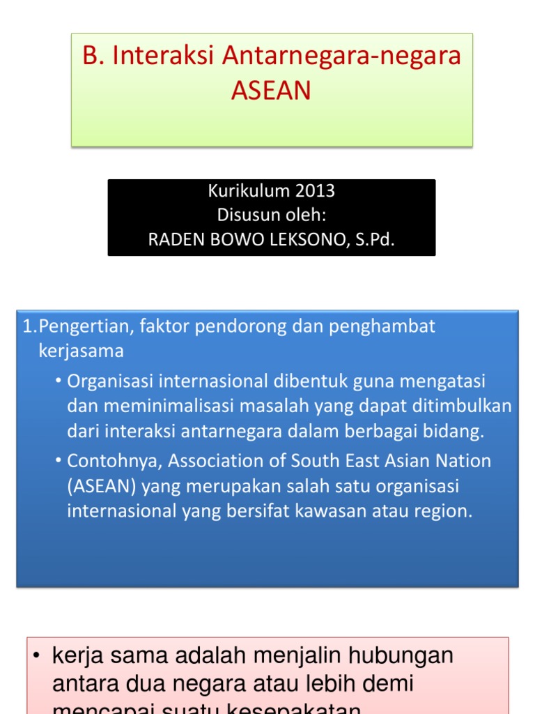 2 Interaksi Antarnegara Negara Asean Pdf