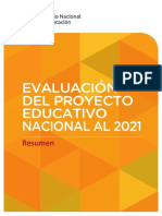 Evaluacion Del Proyecto Educativo Nacional