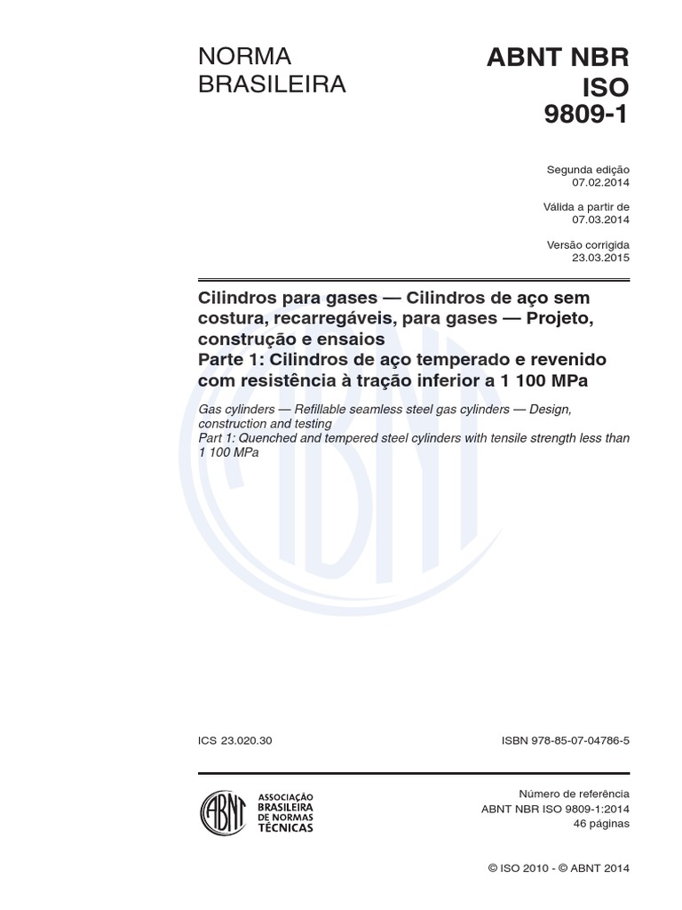 NBR Iso 9809 Parte 1 | PDF | Dureza | Aço