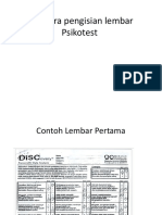 Tata Cara Pengisian Lembar Psikotest