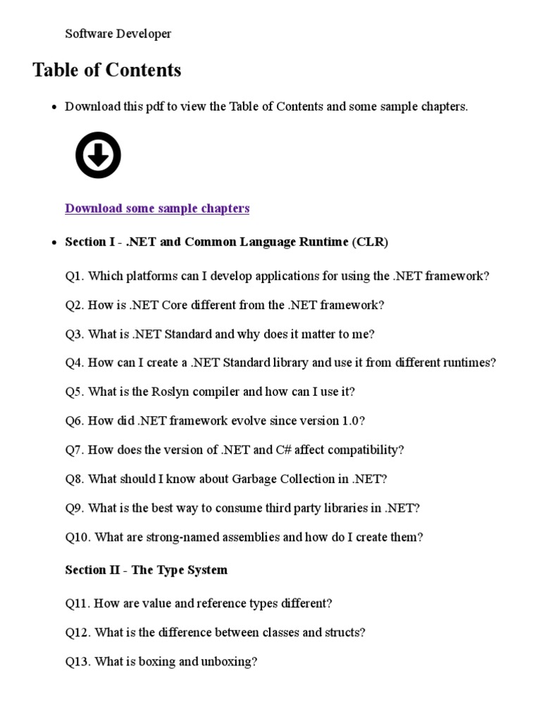 Absolutely Awesome Book On CSharp and .NET - TOC | PDF | Language ...