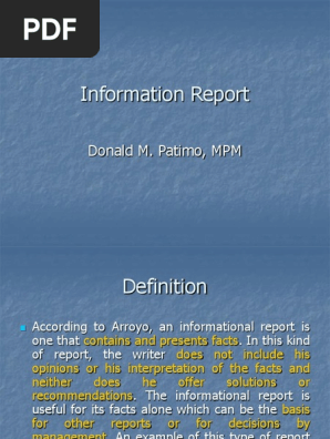 Information Report