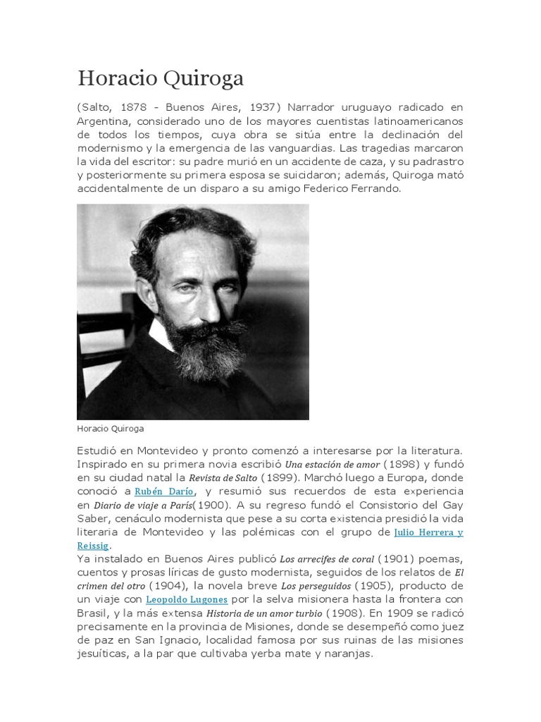 Biografia Horacio Quiroga PDF